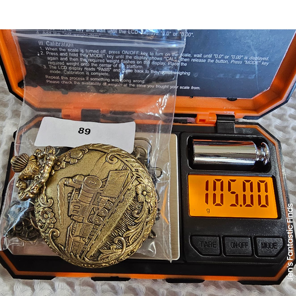 Milan Locomotive Pocket Watch Antique Gold Steam Punk Necklace Chain 52g - View 9