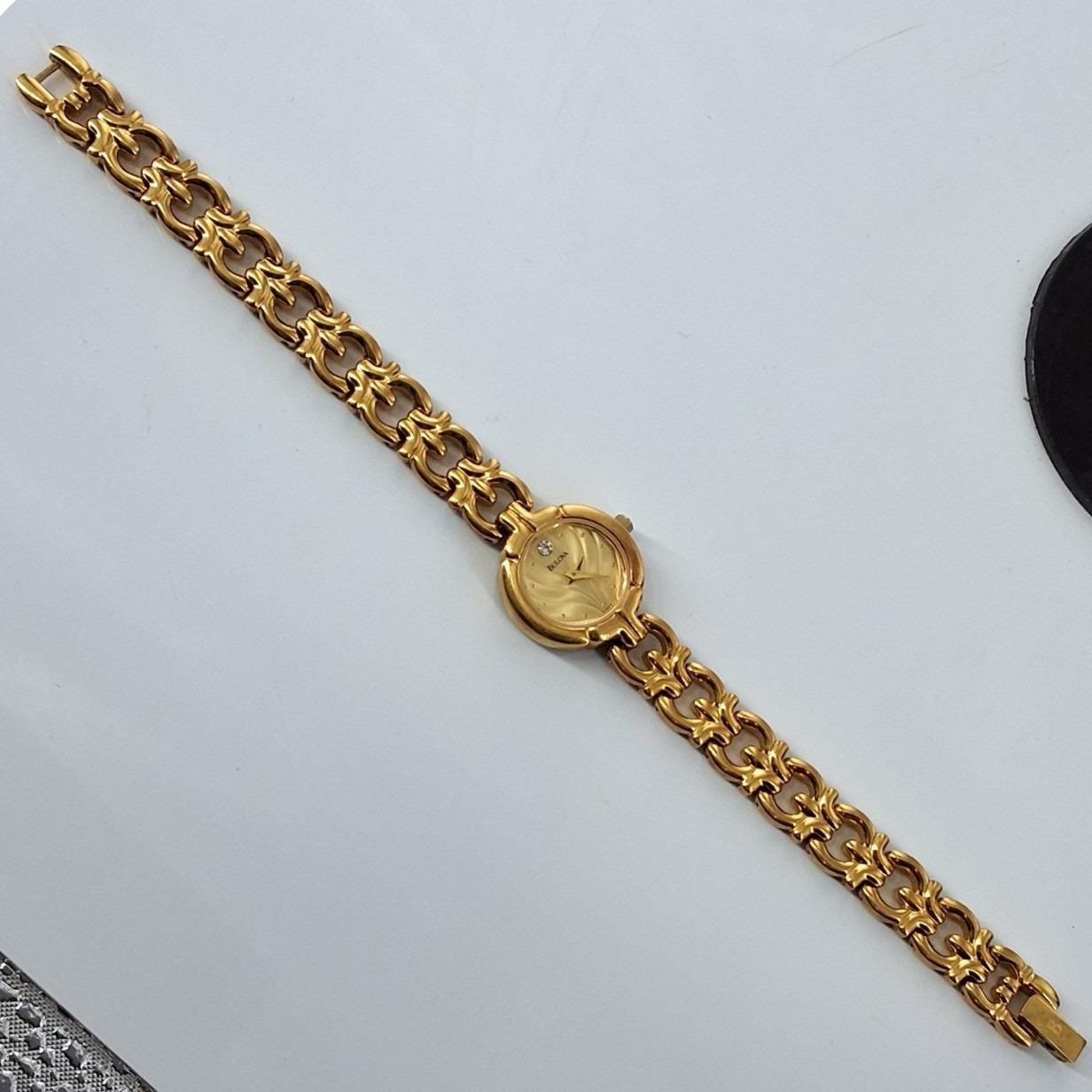 Vintage Bulova T9 Diamond Accent Gold-Tone Quartz Ladies Watch - View 3
