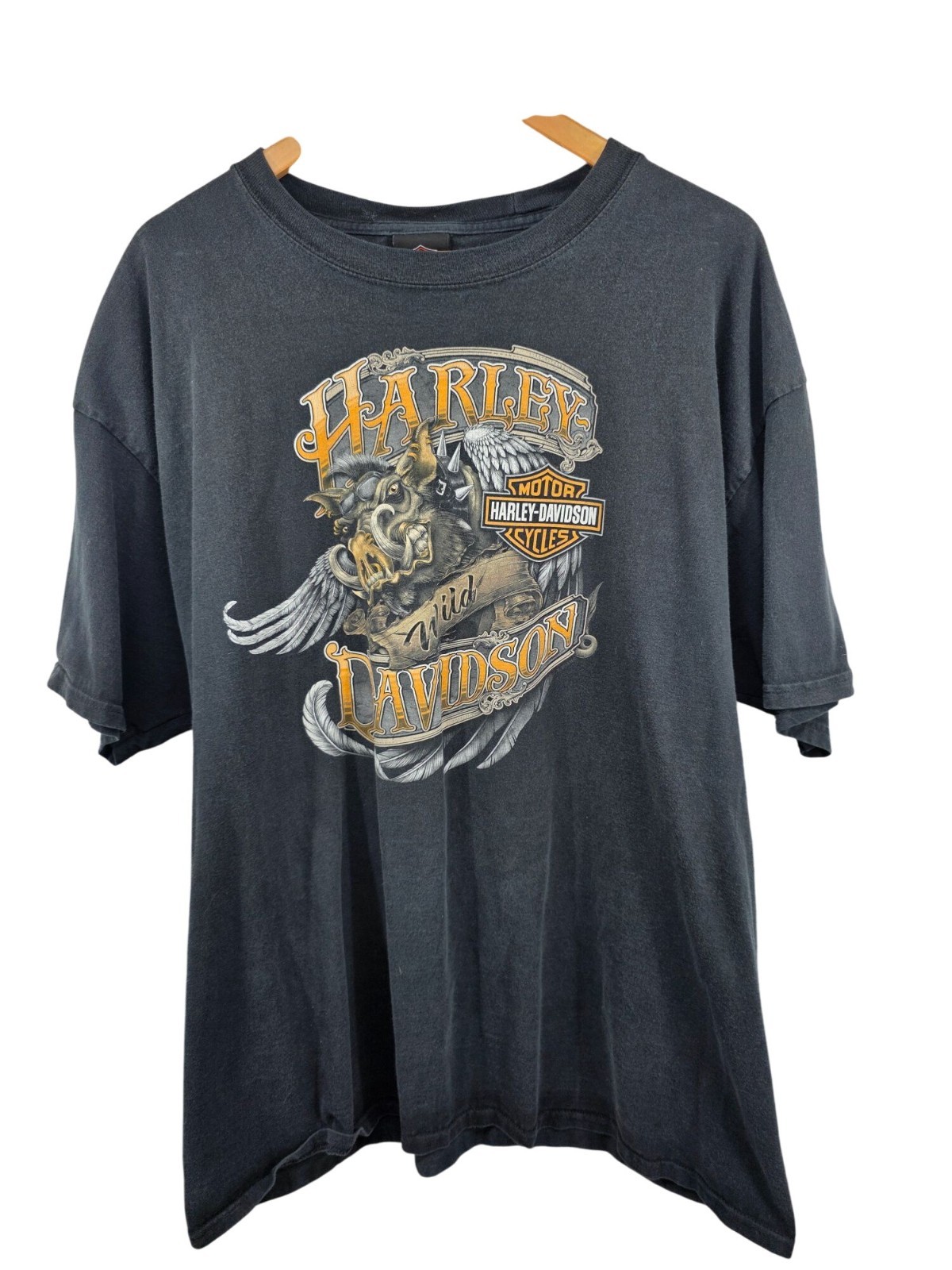 Harley Davidson 2XL Wild Hog Graphic T-Shirt Mendocino County 100% Cotton - View 5