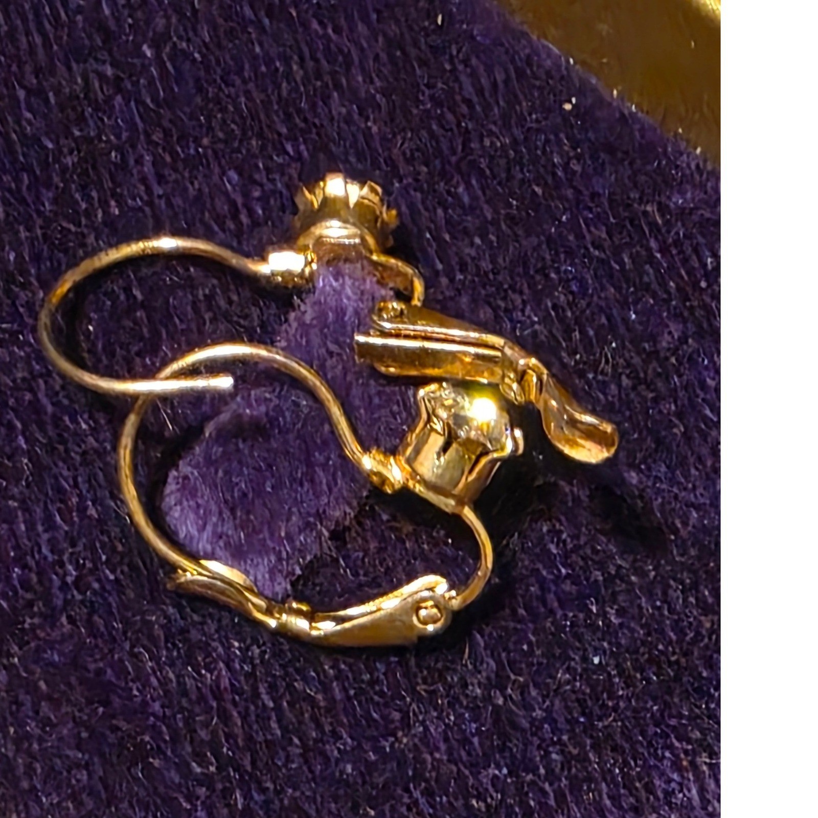 Gold Tone Clear Crystal Round Drop Leverback Earrings with Box Womens - View 8