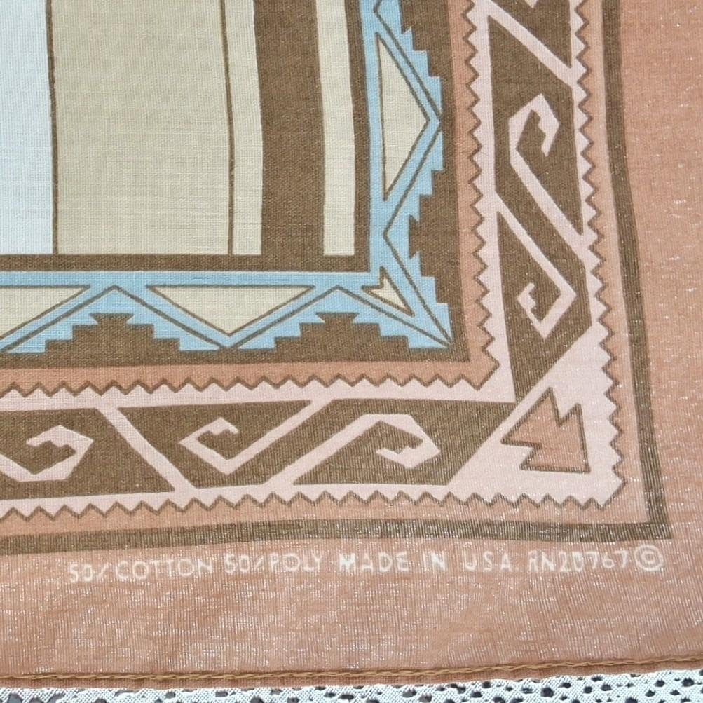 Vintage 80s Southwest Desert Landscape Bandana Pottery Cactus USA Made RN 20767 - View 3