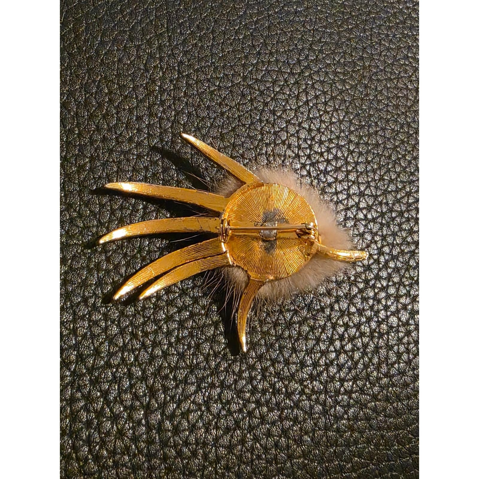 Vintage1960s Atomic Starburst Broch Mid Century Gold Tone Rhinestone Pin