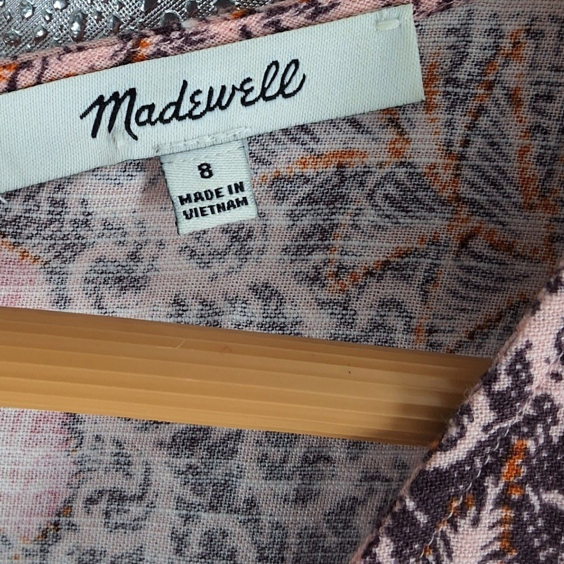 Madewell Bali Blooms Lace Up Ruffle Hem Midi Dress Size 8 Cotton Blend AO273 - View 4