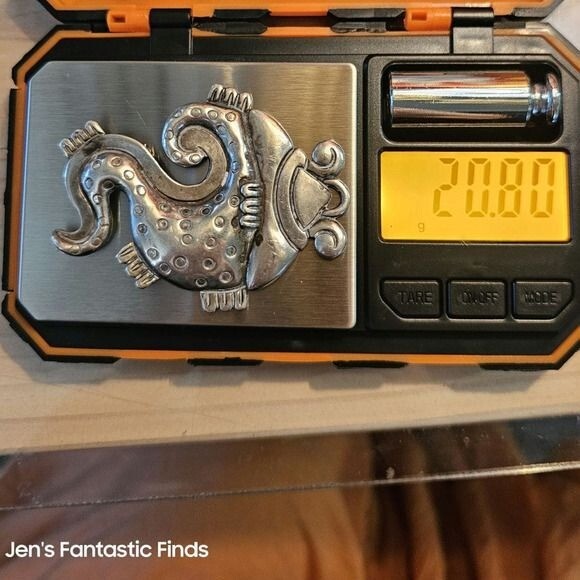 Vintage Héctor Aguilar Taxco 990 Silver Sea Creature Pendant Brooch
