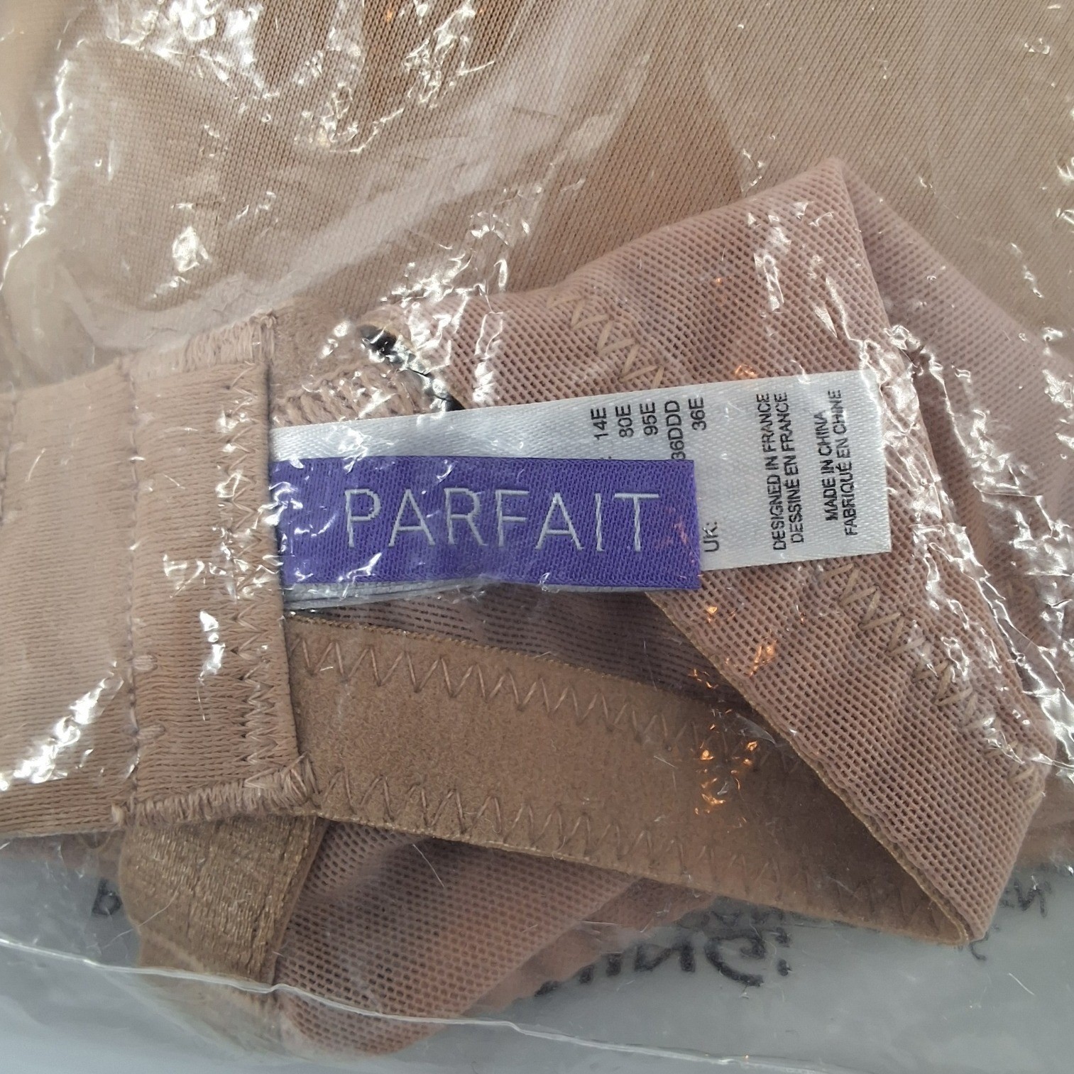 Parfait Jeanie 4801 Molded Plunge Bra European Nude 36E UK 36DDD US NWT