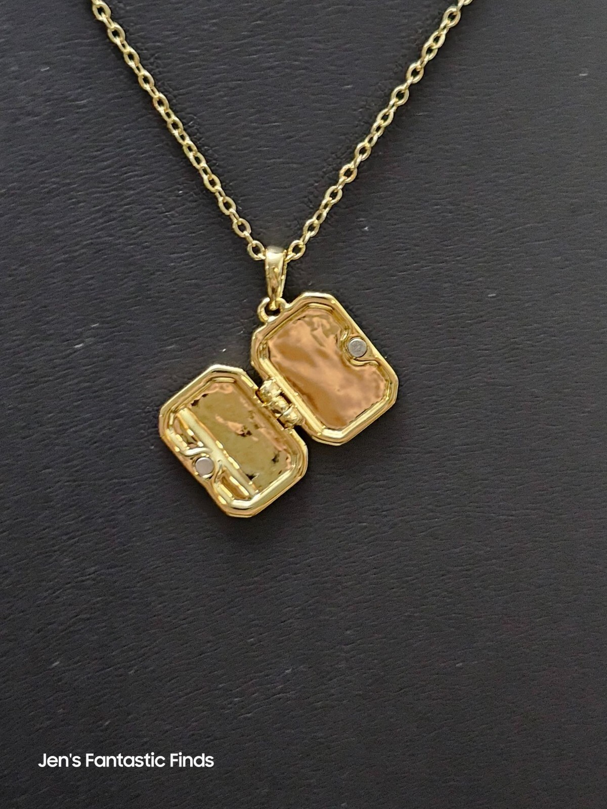 Gold Greenwich Locket Necklace With Chain New - View 4