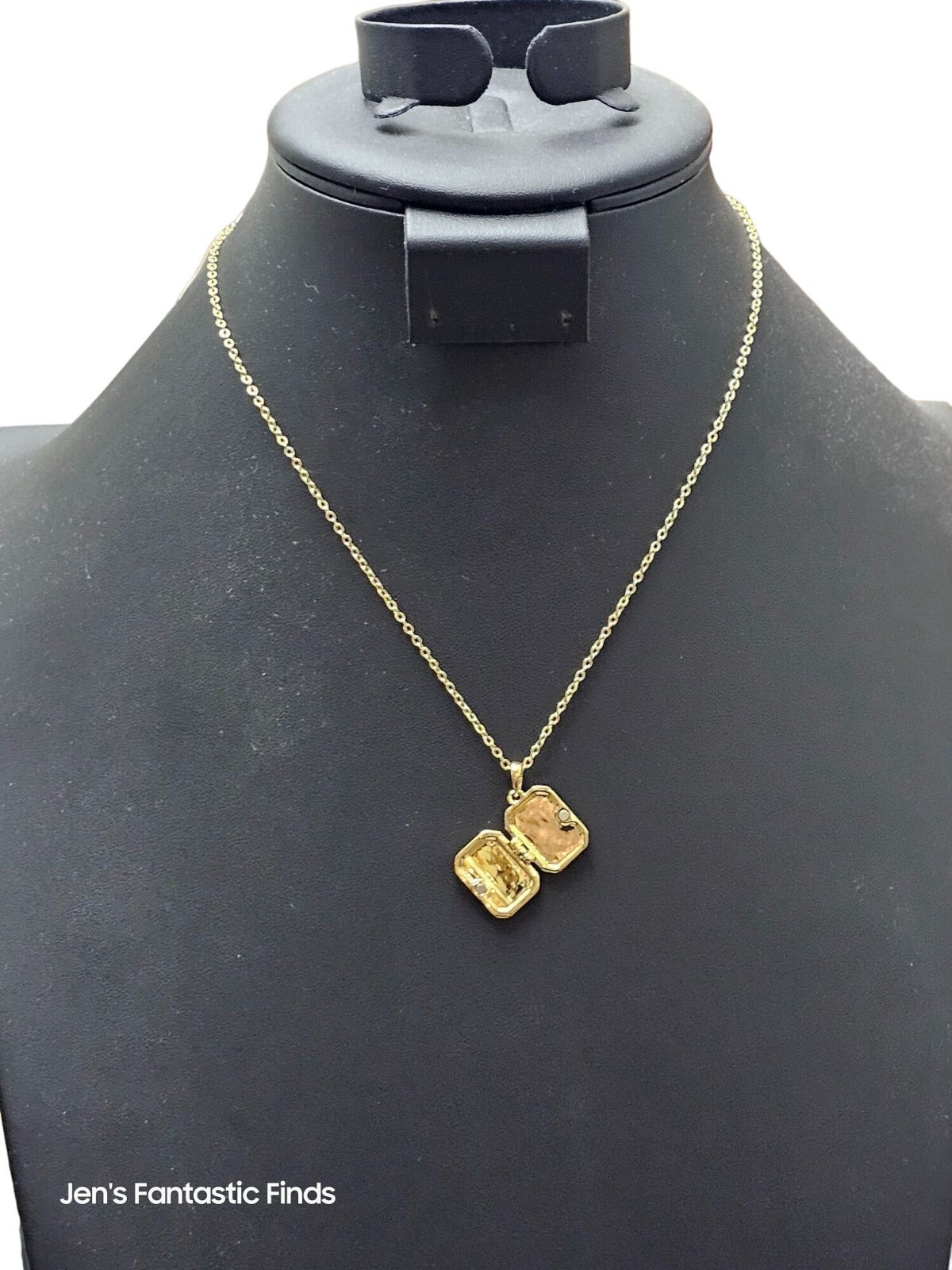 Gold Greenwich Locket Necklace With Chain New - View 10