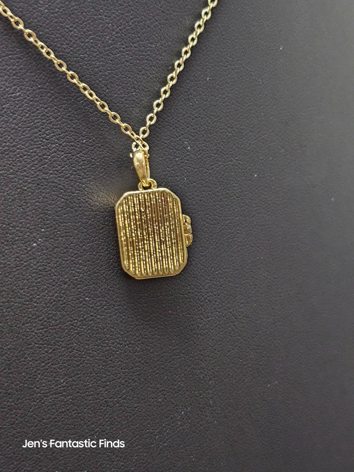 Gold Greenwich Locket Necklace With Chain New - View 11