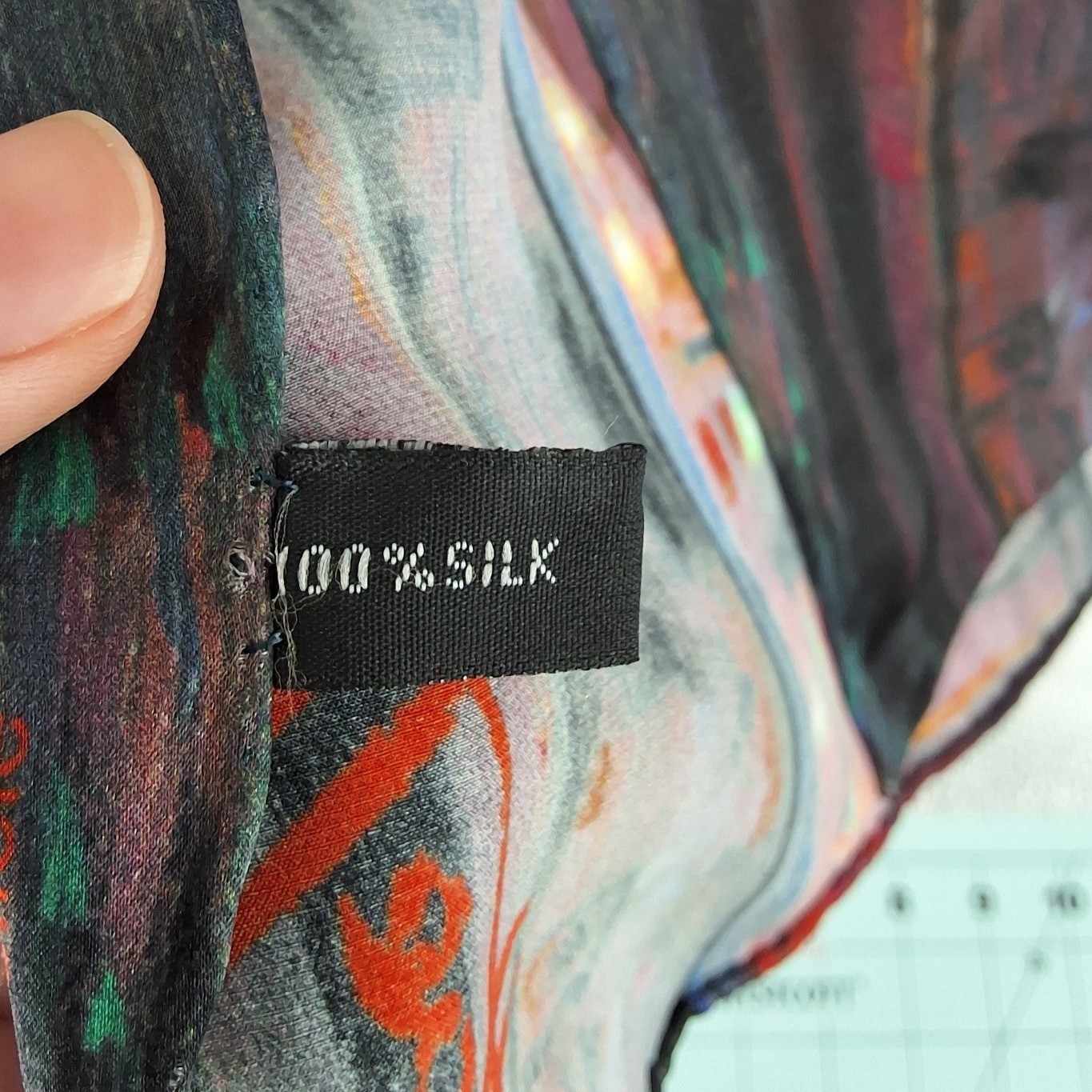 Deborah Haeffele 2014 Silk Scarf Cityscape Impressionist Art Print Multicolor - View 3