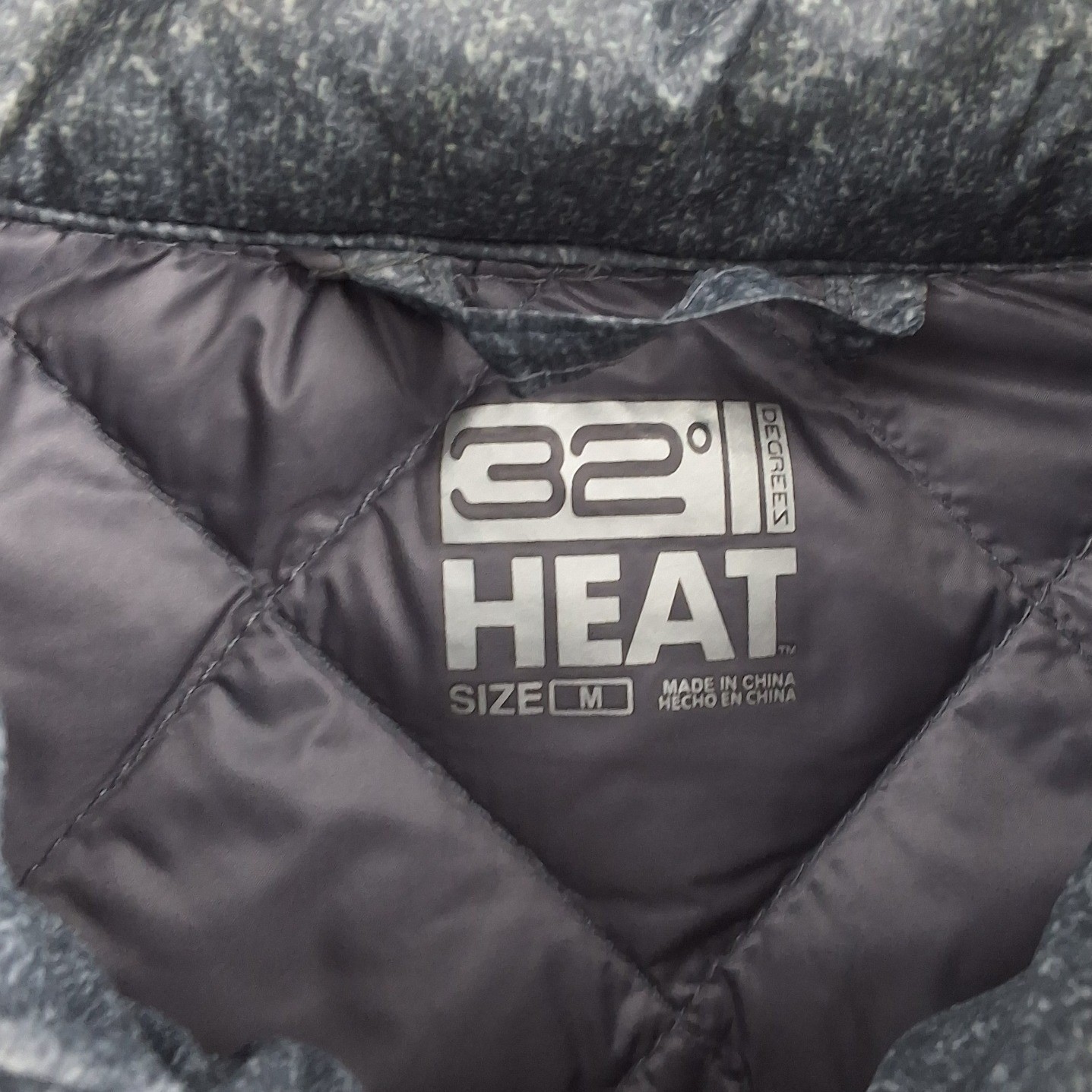 32 Degrees Heat Women Grey Quilted Down Puffer Jacket Space Dye Medium - View 3