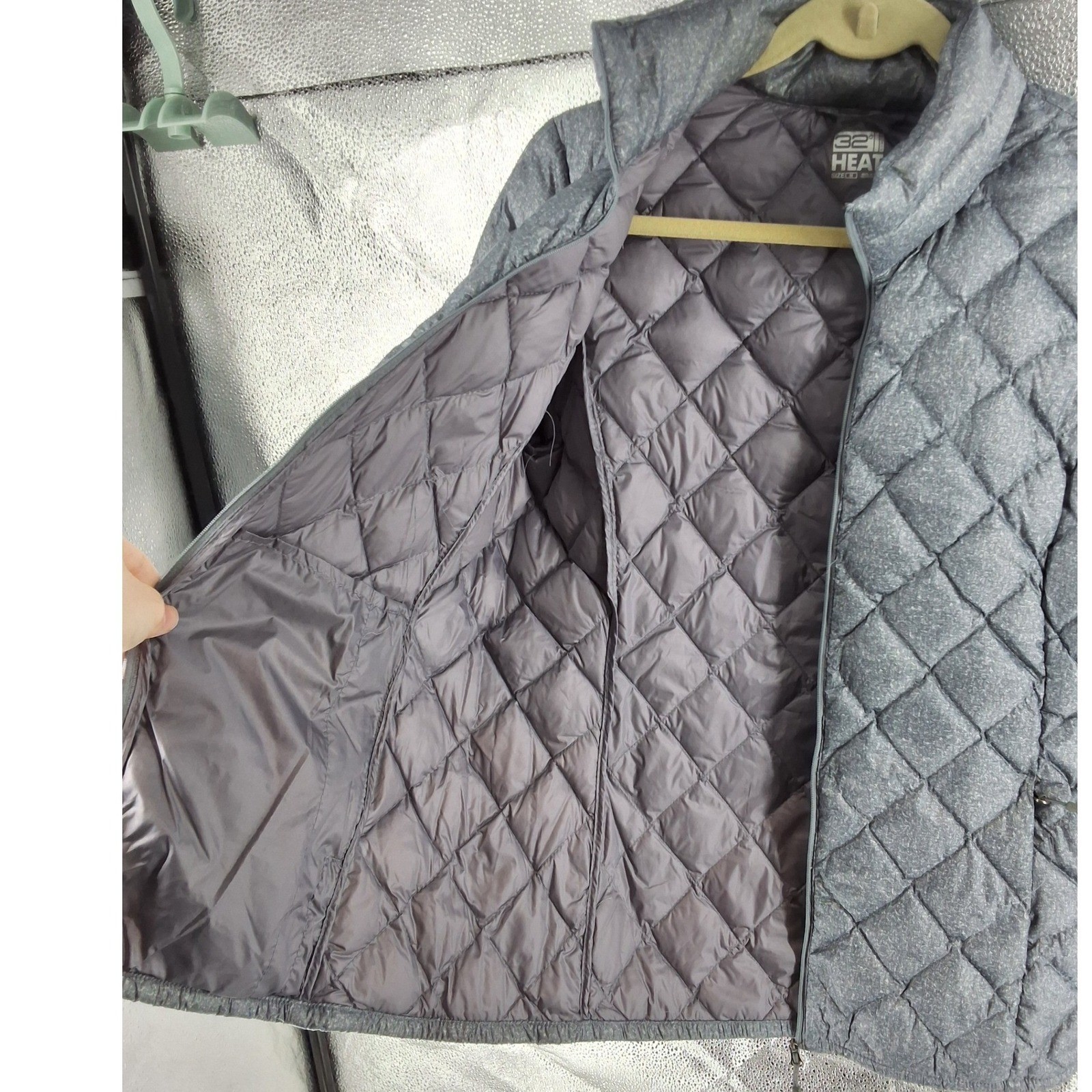 32 Degrees Heat Women Grey Quilted Down Puffer Jacket Space Dye Medium - View 5