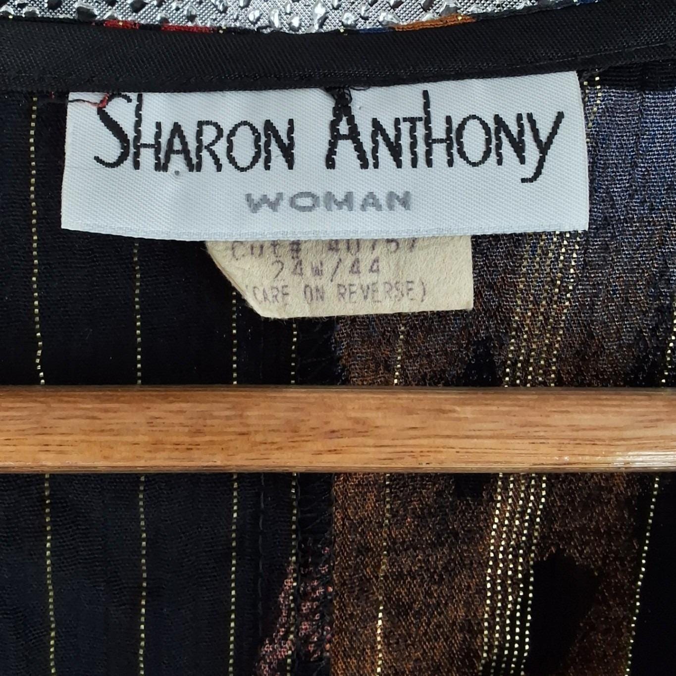 Sharon Anthony Woman 24W Vintage 3pc Skirt Set Abstract Gold Lurex Rayon USA - View 6