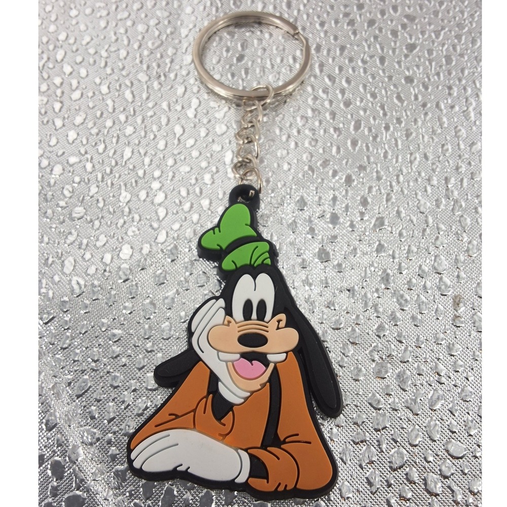 Disney Goofy Rubber Keychain Fob Set of 2 | Cartoon Character Bag Charm