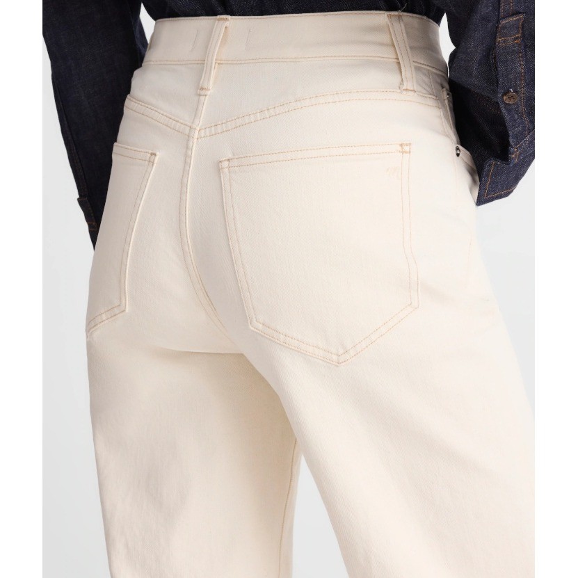 Madewell High Rise Wide Leg Crop Jeans Off White Cream Denim Size 26 - View 4