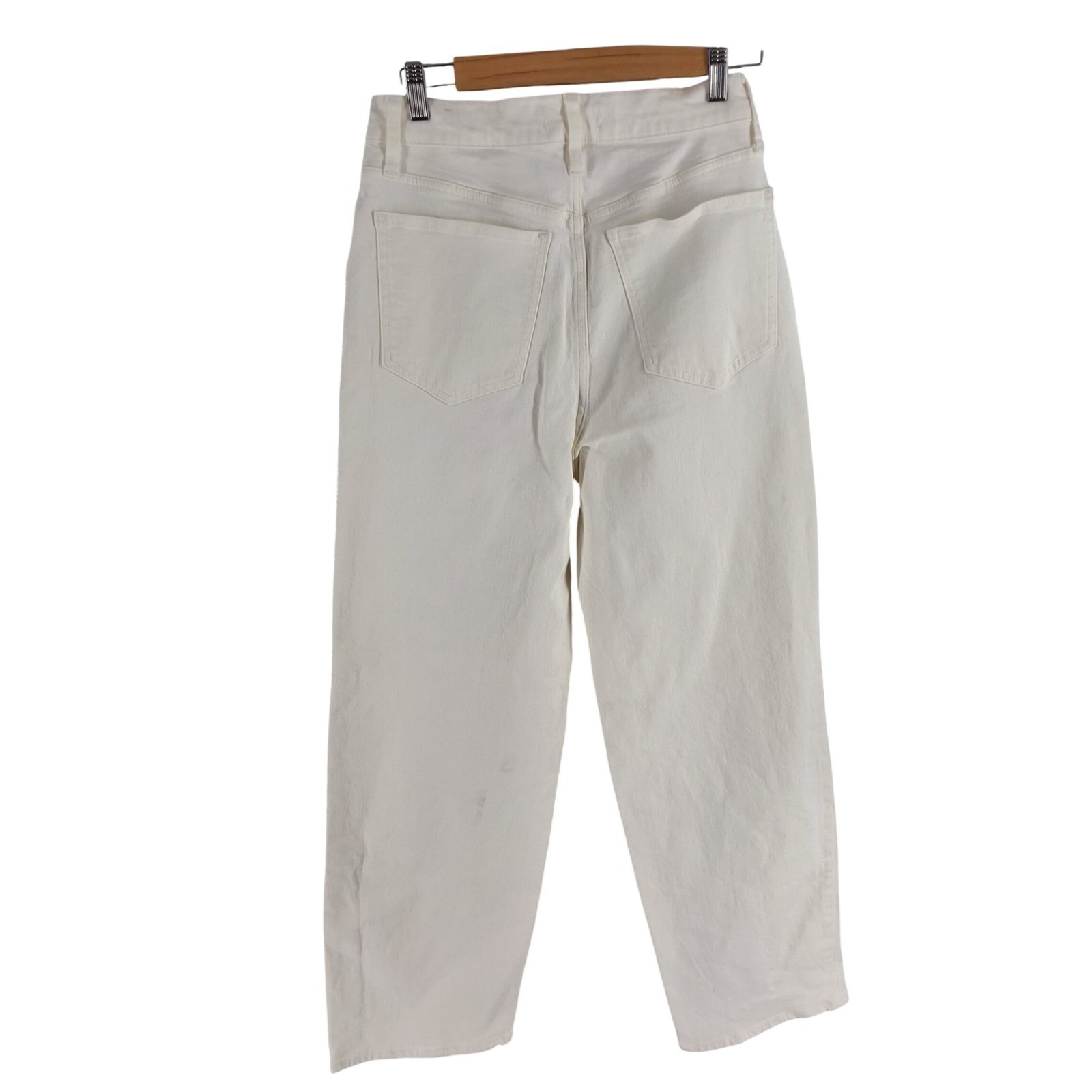 Madewell High Rise Wide Leg Crop Jeans Off White Cream Denim Size 26 - View 5