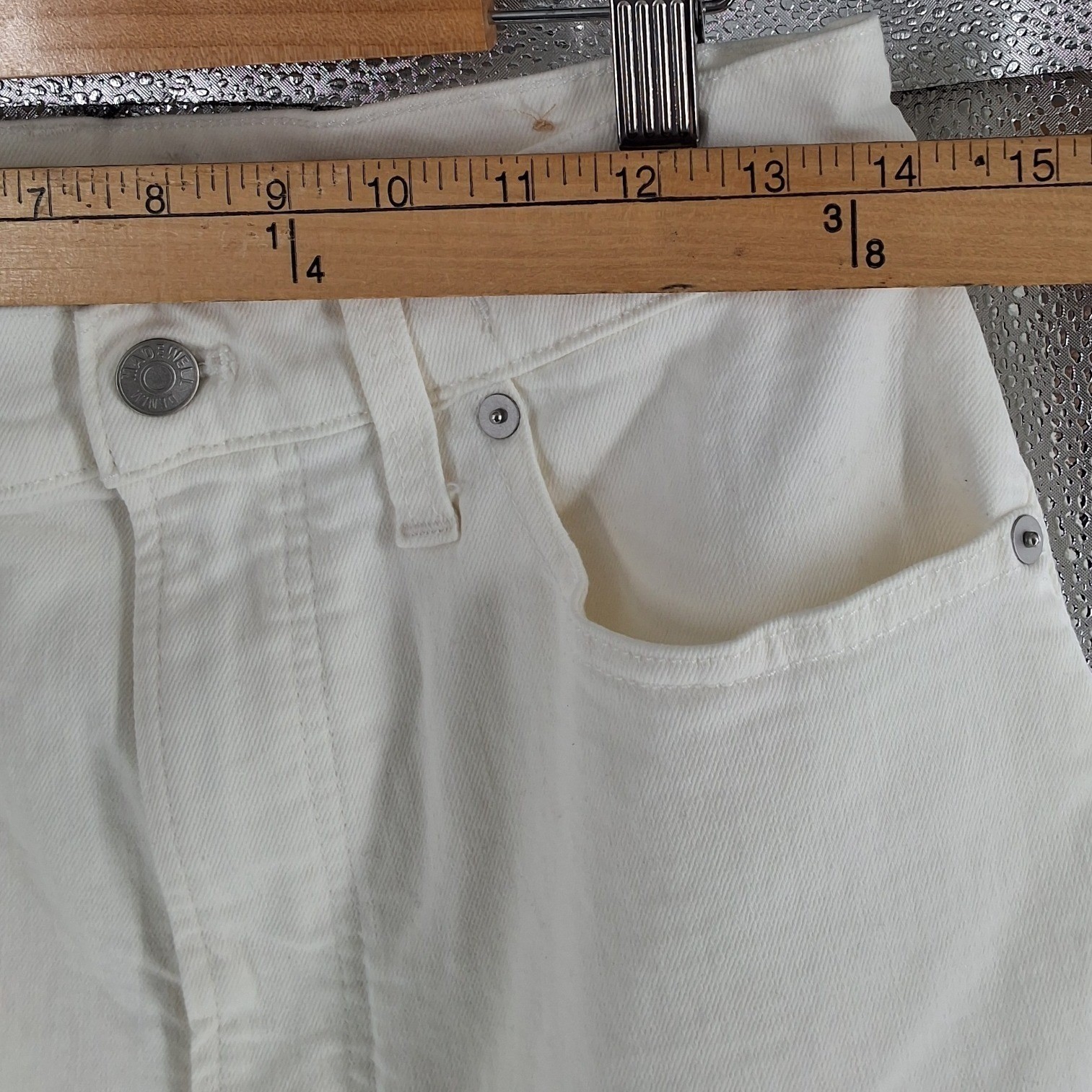 Madewell High Rise Wide Leg Crop Jeans Off White Cream Denim Size 26 - View 7