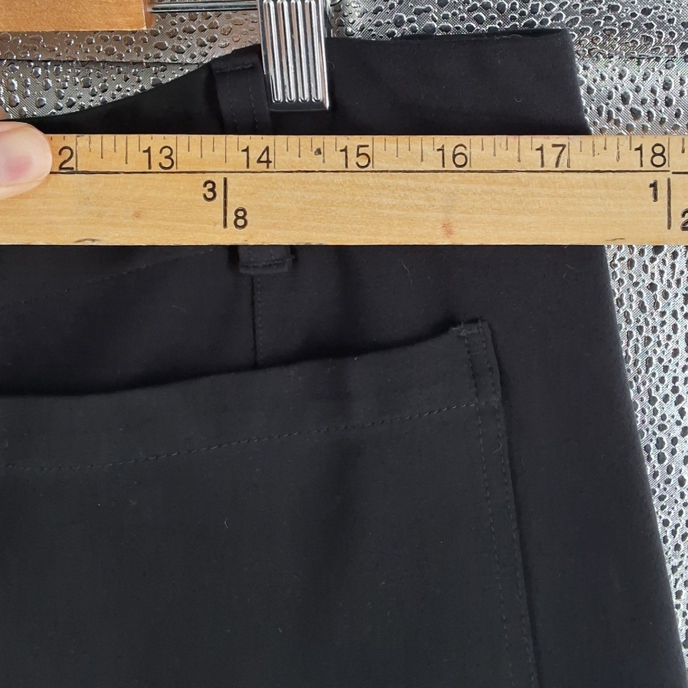 Quince Ultra Stretch Ponte Cropped Wide Leg Pant Black Size 16 - View 8