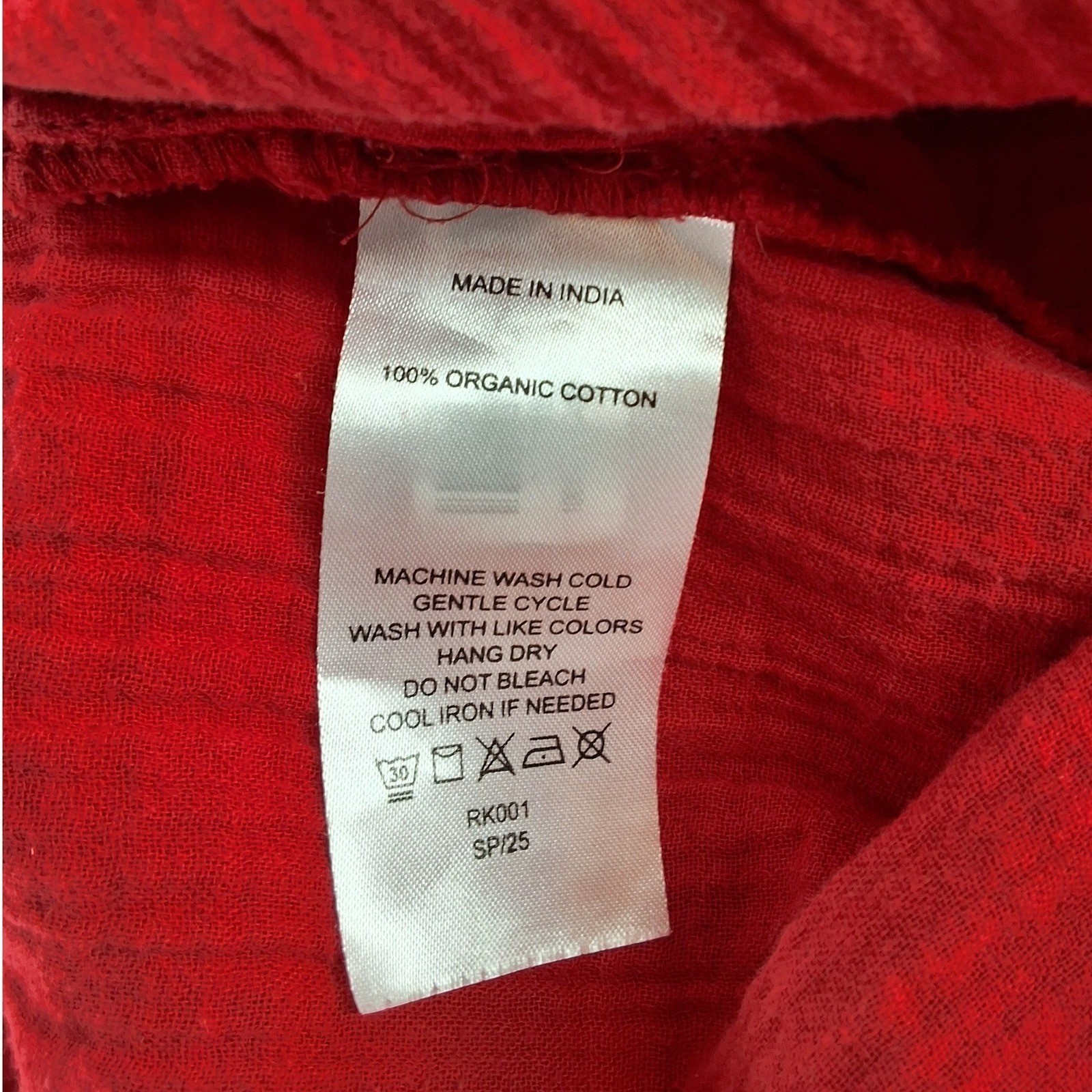 Quince Organic Cotton Gauze Smocked Wide Leg Jumpsuit Wild Cherry Red XL - View 6