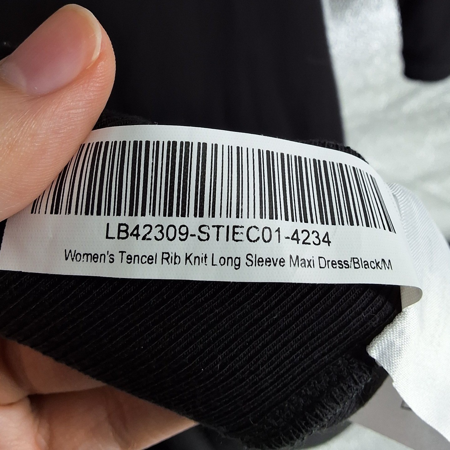 Quince Black Tencel Rib Knit Long Sleeve Maxi Dress M - View 3