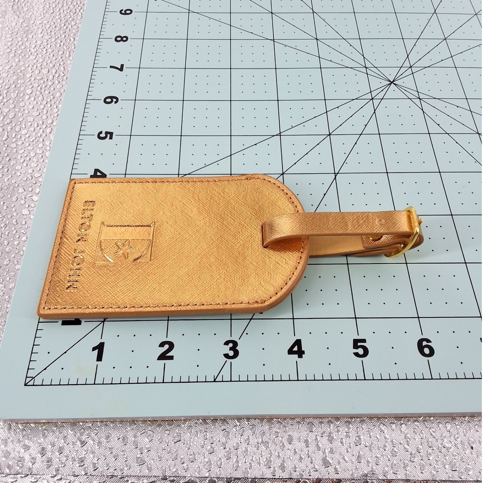 Elton John Gold Metallic Passport Holder and Luggage Tag Travel Gift Set Boxed - View 9