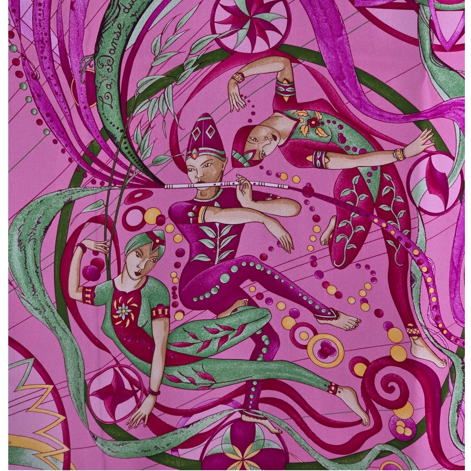Hermes La Danse du Cosmos Silk Scarf Pink Zoe Pauwels Made in France with Box - View 13