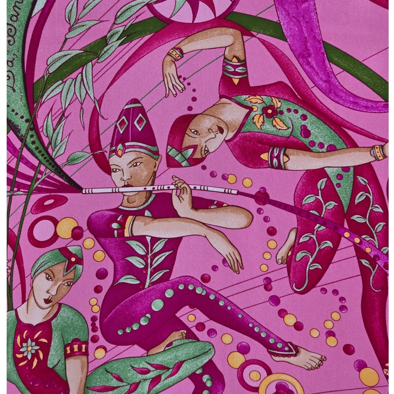 Hermes La Danse du Cosmos Silk Scarf Pink Zoe Pauwels Made in France with Box - View 20