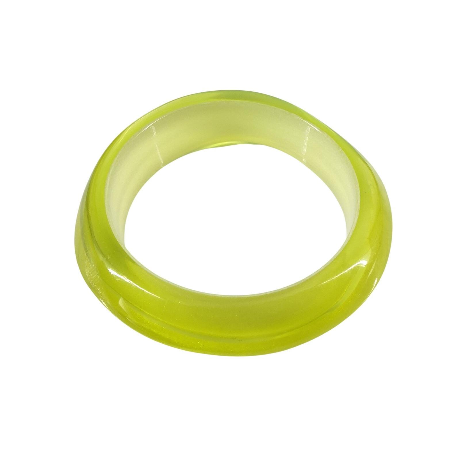 Neon Translucent Resin Bangle Bracelet Chunky Round Statement Jewelry