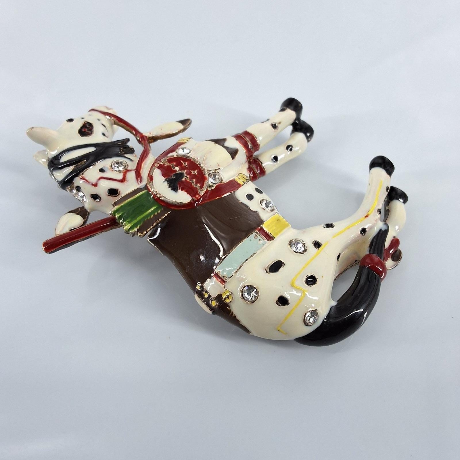 TOPP Trail of Painted Ponies War Pony Vintage Enamel Horse Brooch Pendant Pin
