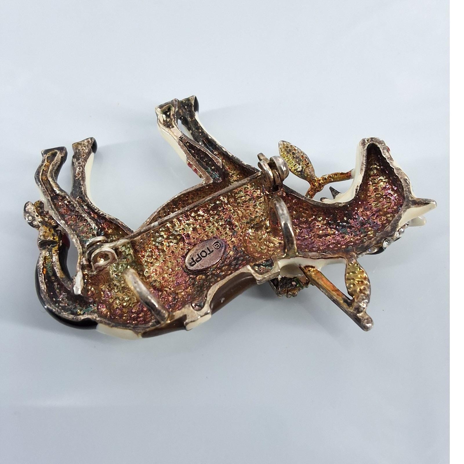 TOPP Trail of Painted Ponies War Pony Vintage Enamel Horse Brooch Pendant Pin - View 6