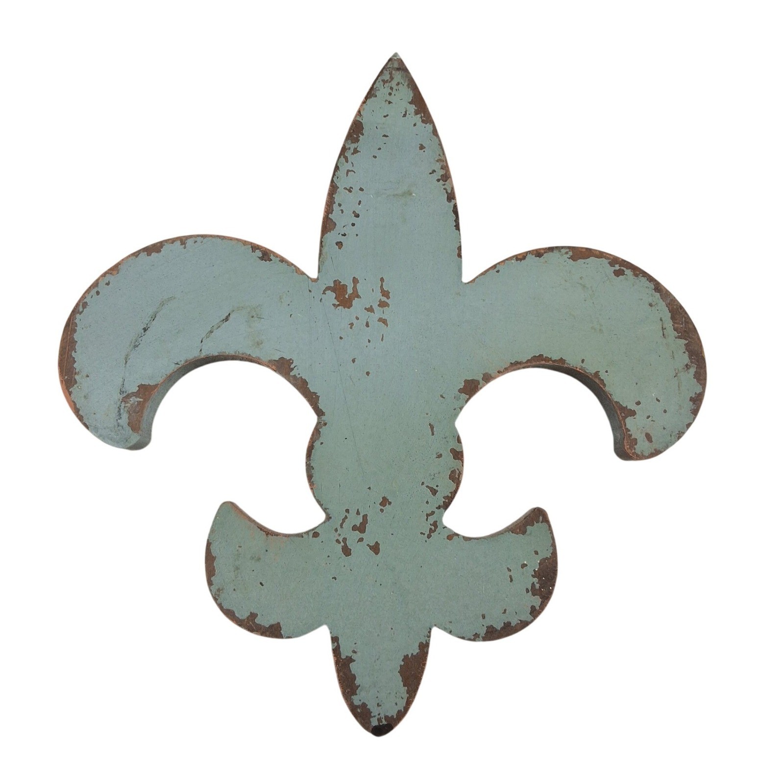 Design House LLC Fleur de Lis Distressed Green Shabby Chic Wall Plaque Decor