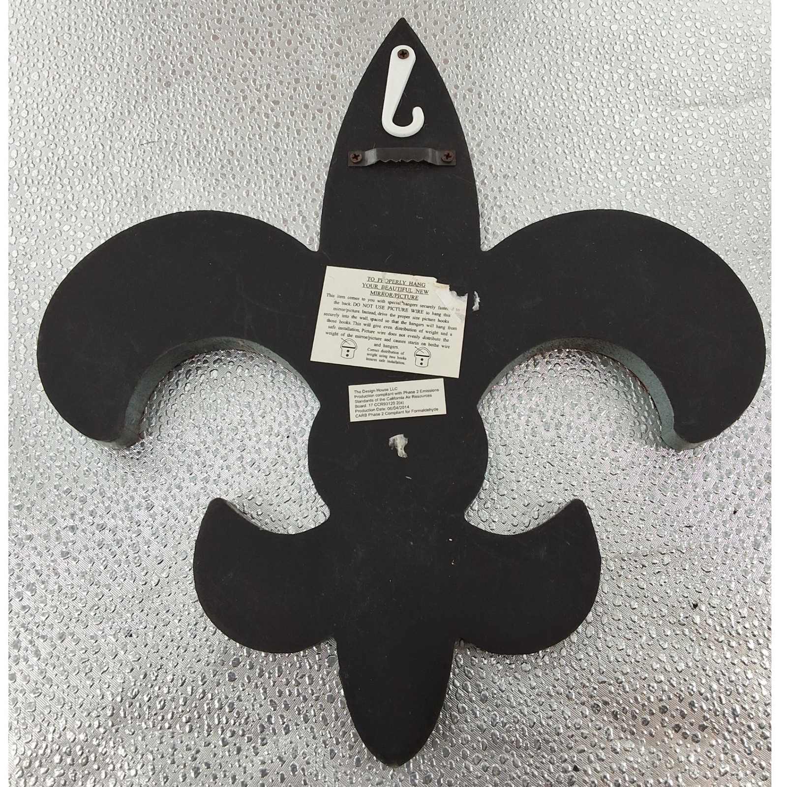 Design House LLC Fleur de Lis Distressed Green Shabby Chic Wall Plaque Decor - View 3