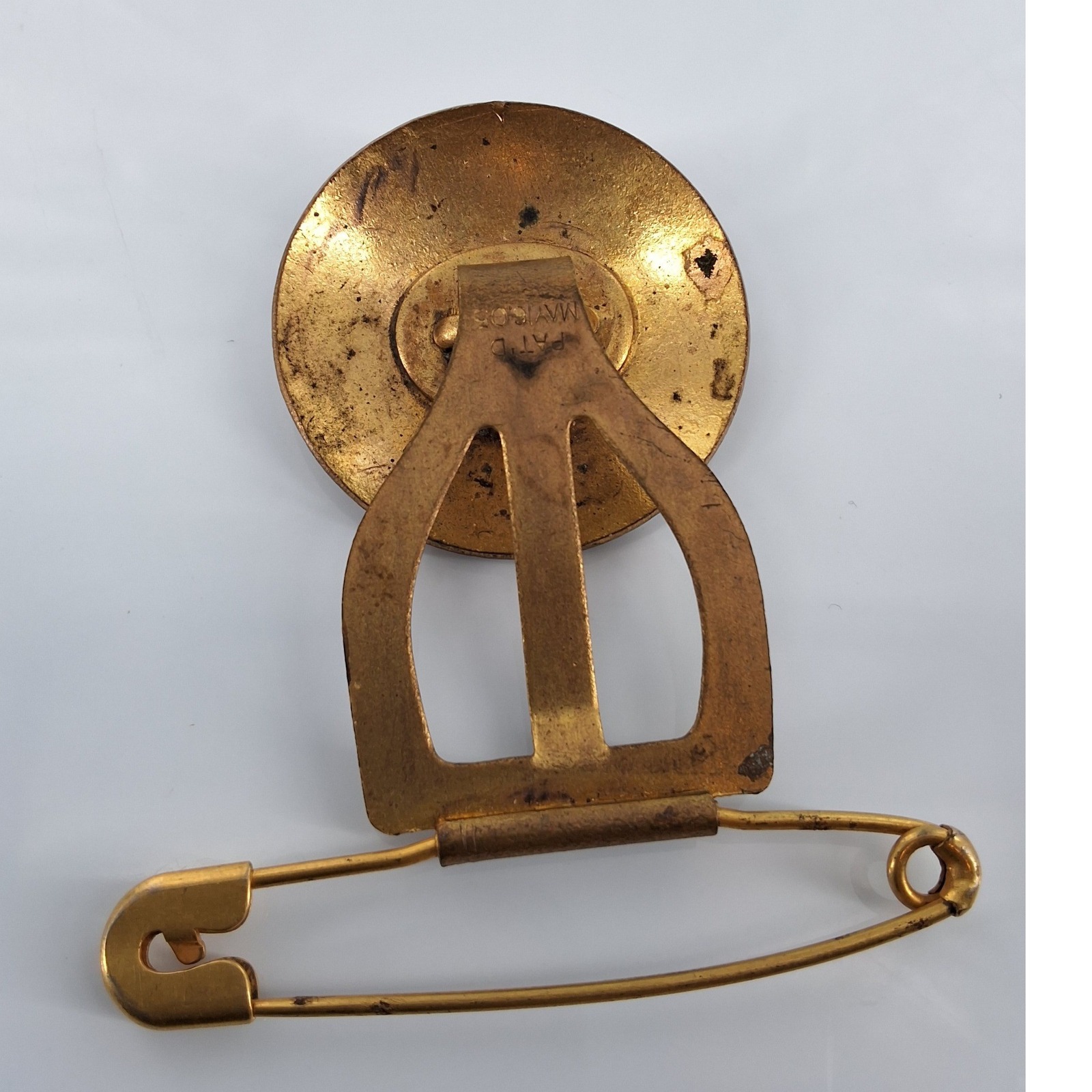 Antique 1905 Patented Satsuma Earthenware Button Brooch Japanese Meiji Sash Pin - View 13