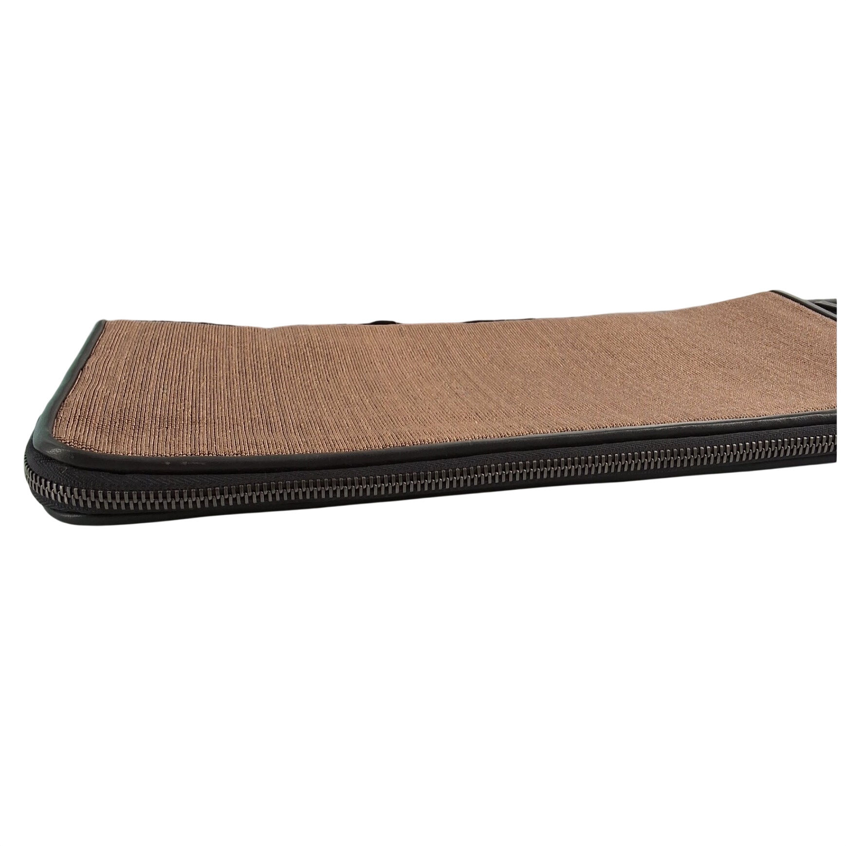 Brunello Cucinelli Brown Woven Leather Document Portfolio Clutch Wristlet Bag - View 3