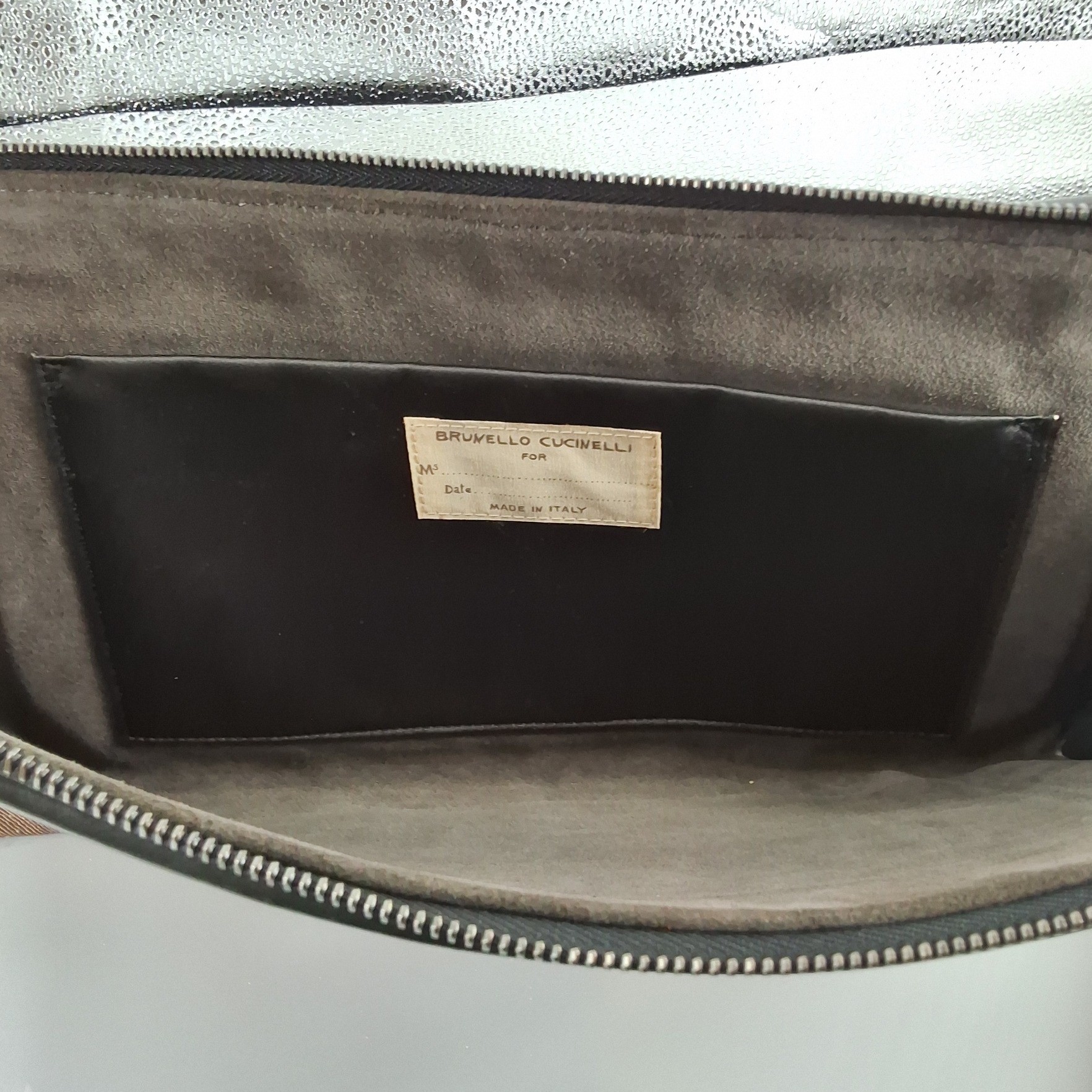 Brunello Cucinelli Brown Woven Leather Document Portfolio Clutch Wristlet Bag - View 4