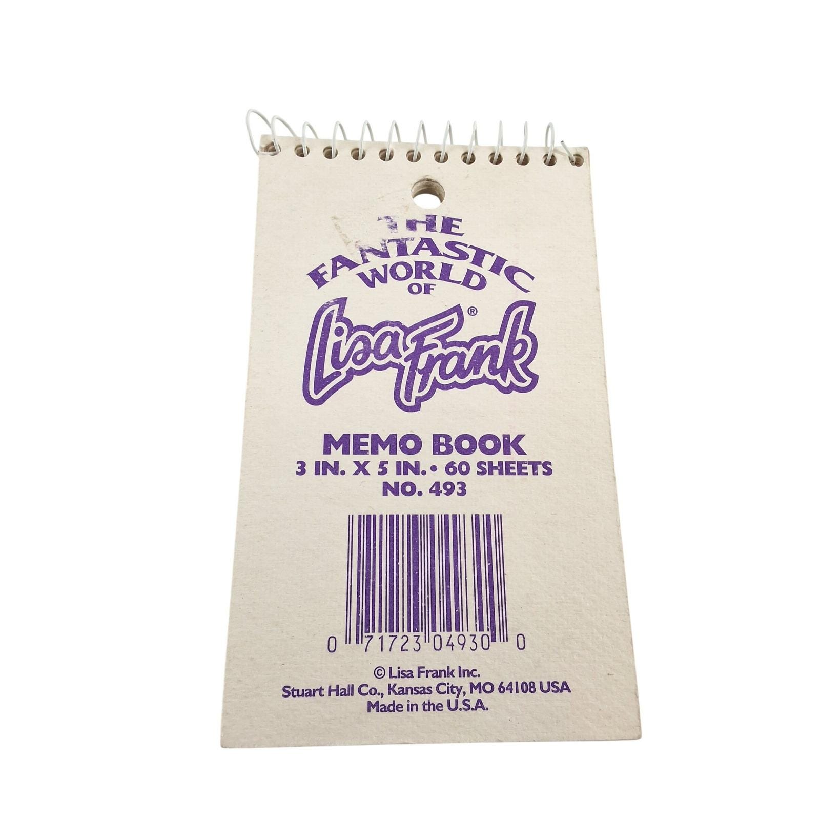 Vintage Lisa Frank Painter Panda Memo Book 3x5 Spiral Notebook 60 Sheets 90s