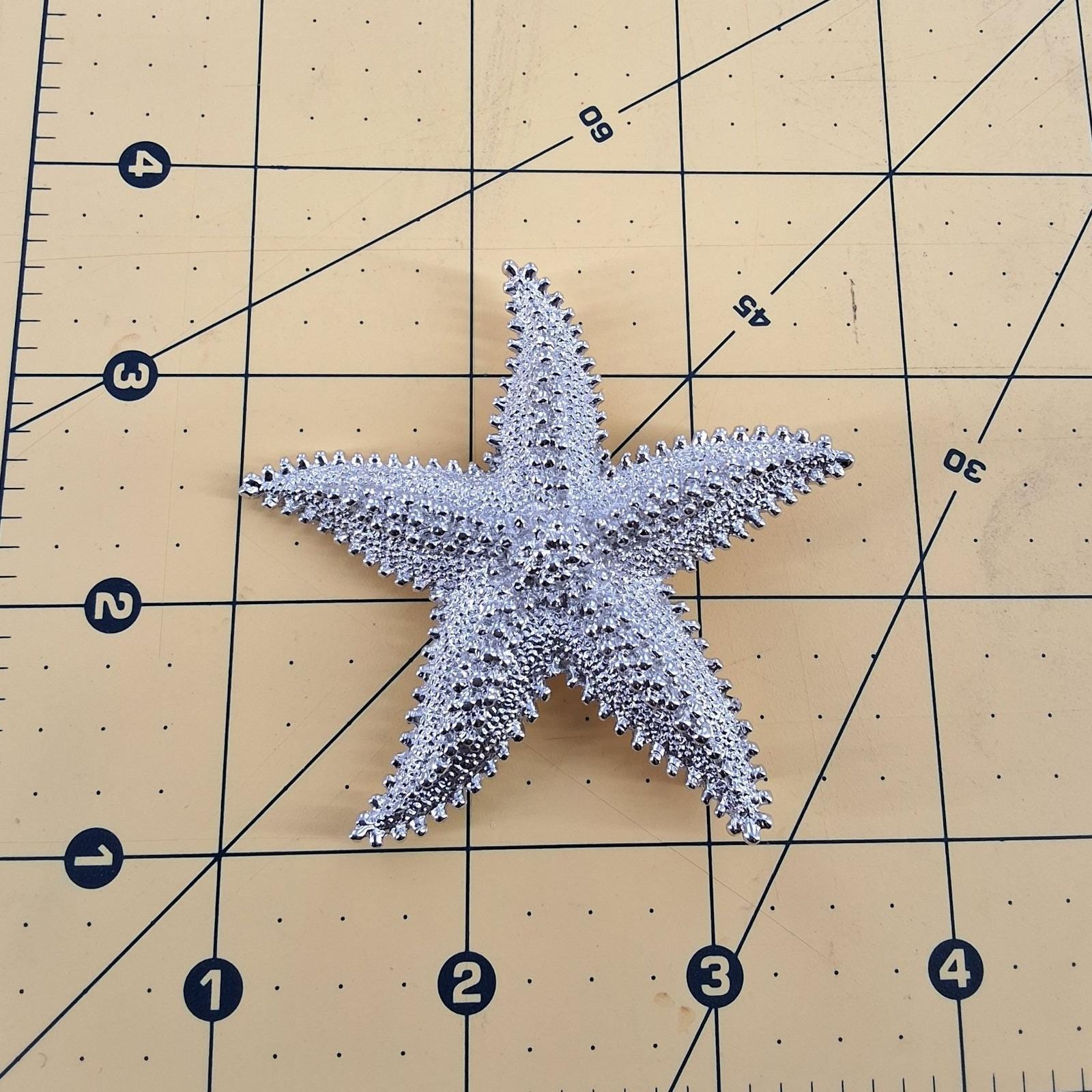 Vintage Monet Starfish Brooch Set - Gold & Silver Tone Textured Nautical Pins