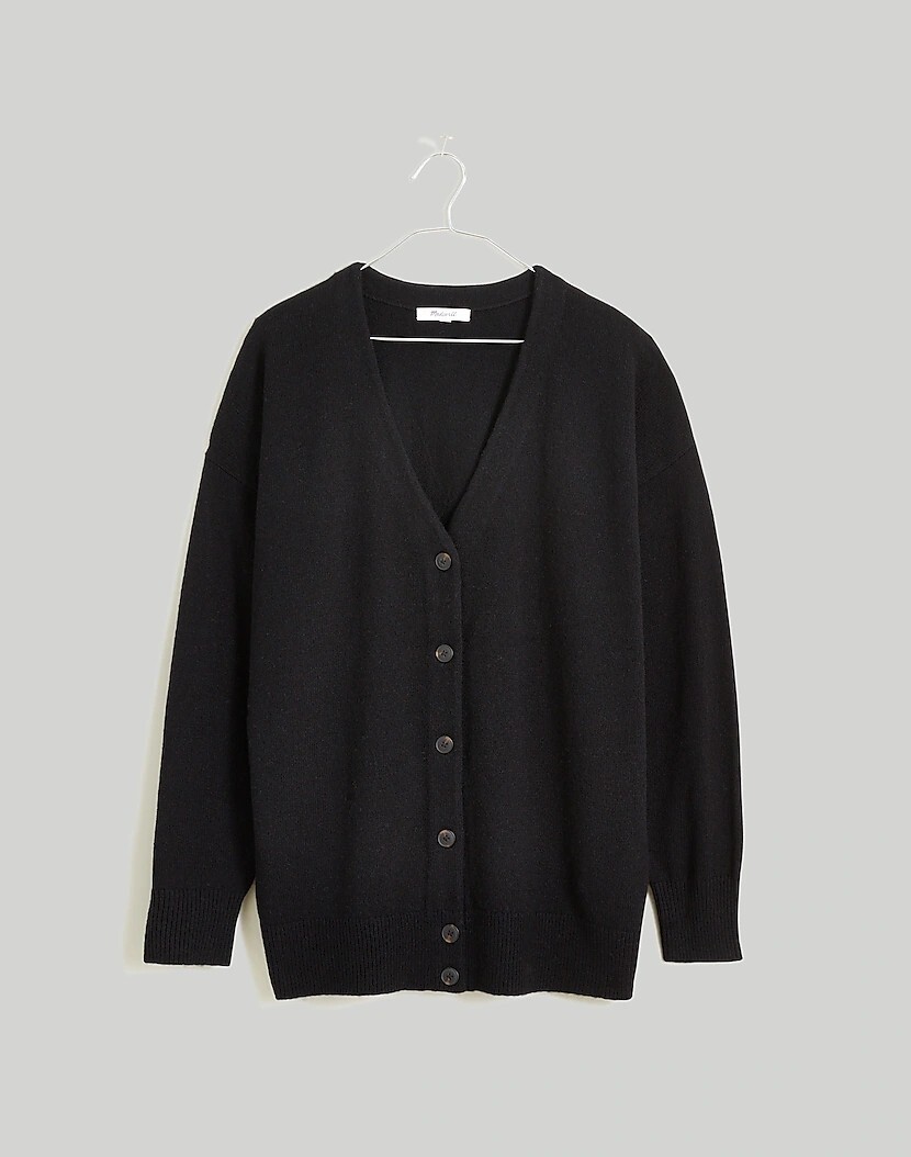 Madewell V-Neck Relaxed Wool Cardigan XXS NWT True Black - View 5