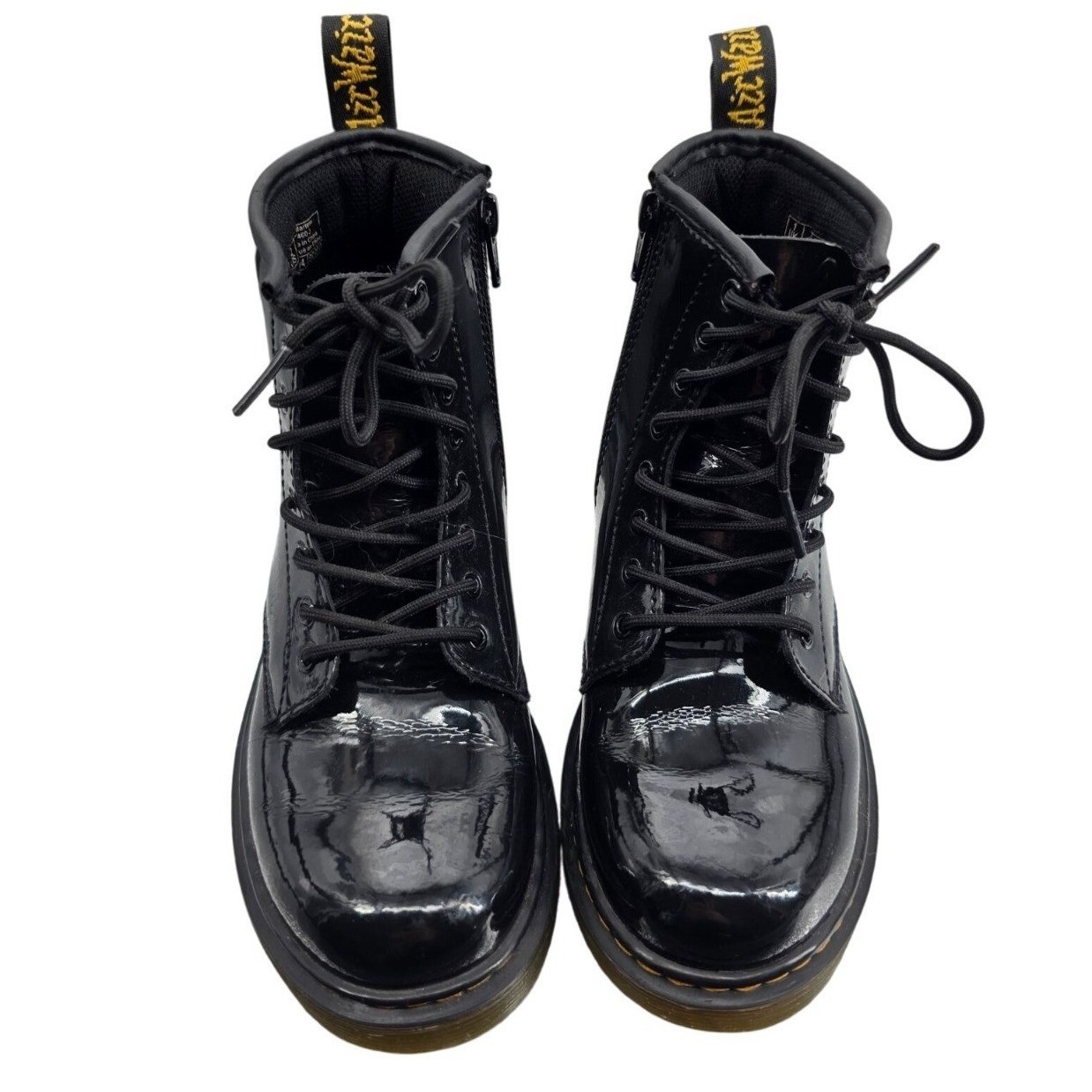 Dr. Martens 1460 J Black Patent Leather Boots Youth Size 2 US Zip - View 3