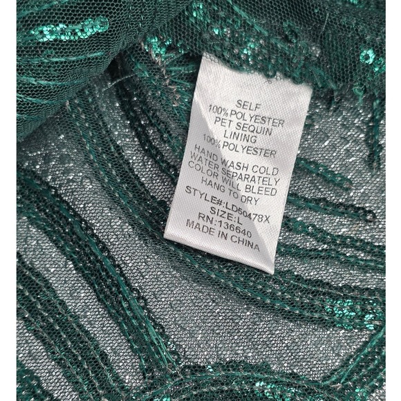 L'Atiste Emerald Green Sequin Art Deco Mermaid Gown Formal Prom Dress StraplessL - View 5