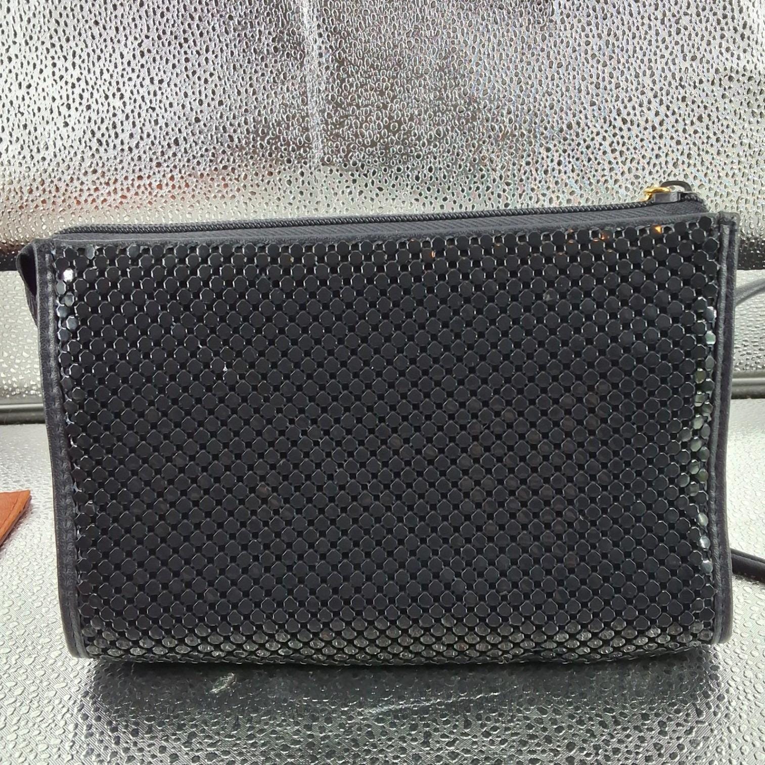 Whiting & Davis Vintage Navy Blue Metal Mesh Crossbody Bag Evening Purse - View 6