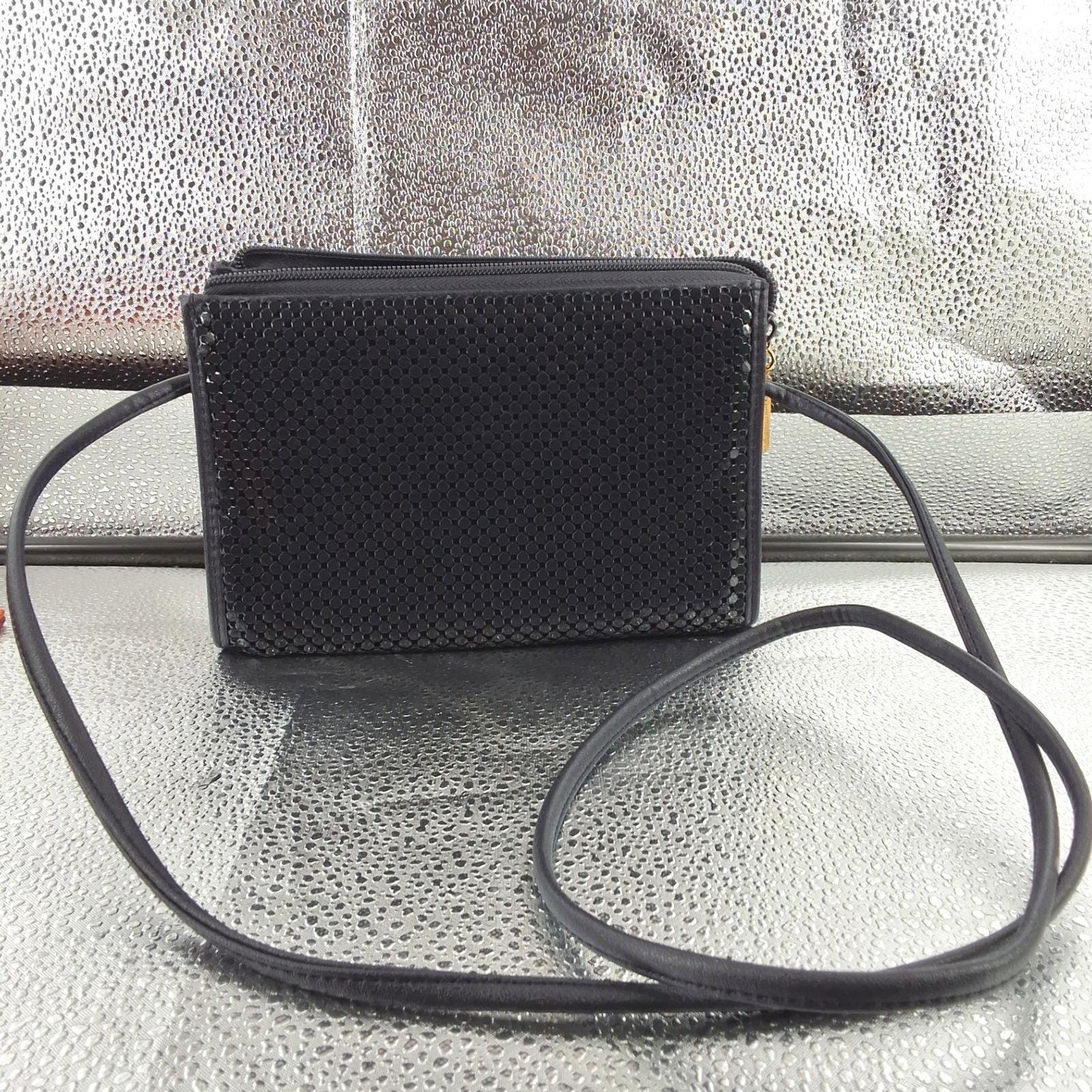 Whiting & Davis Vintage Navy Blue Metal Mesh Crossbody Bag Evening Purse - View 7
