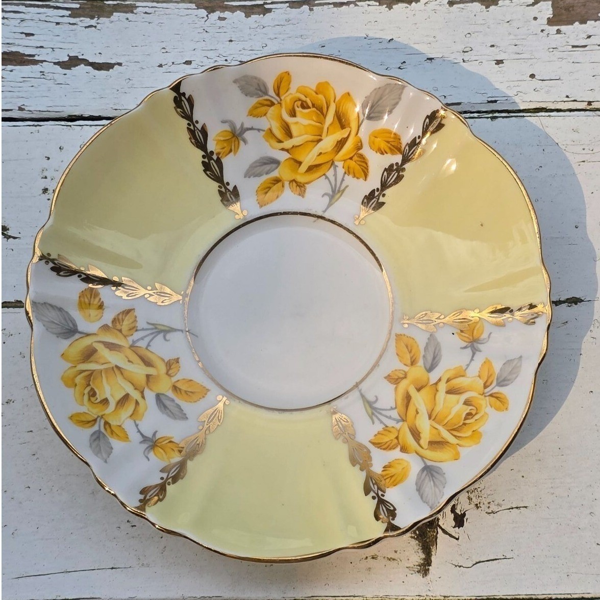 Margaret Rose Royal Standard Yellow Rose Bone China Teacup & Saucer Set Vintage - View 6