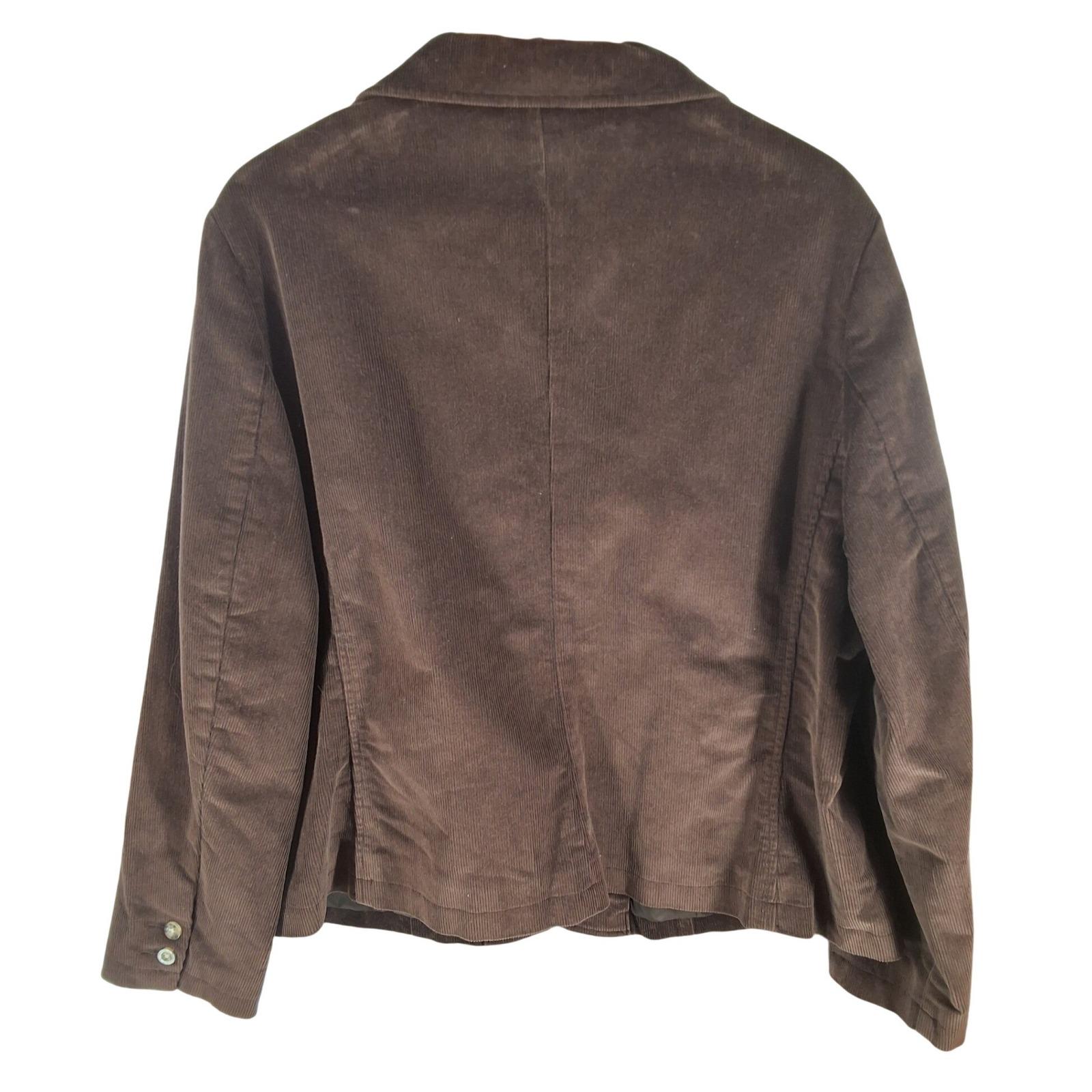 L.L. Bean Chocolate Brown Corduroy Equestrian Blazer Jacket 20 Petite XL - View 3
