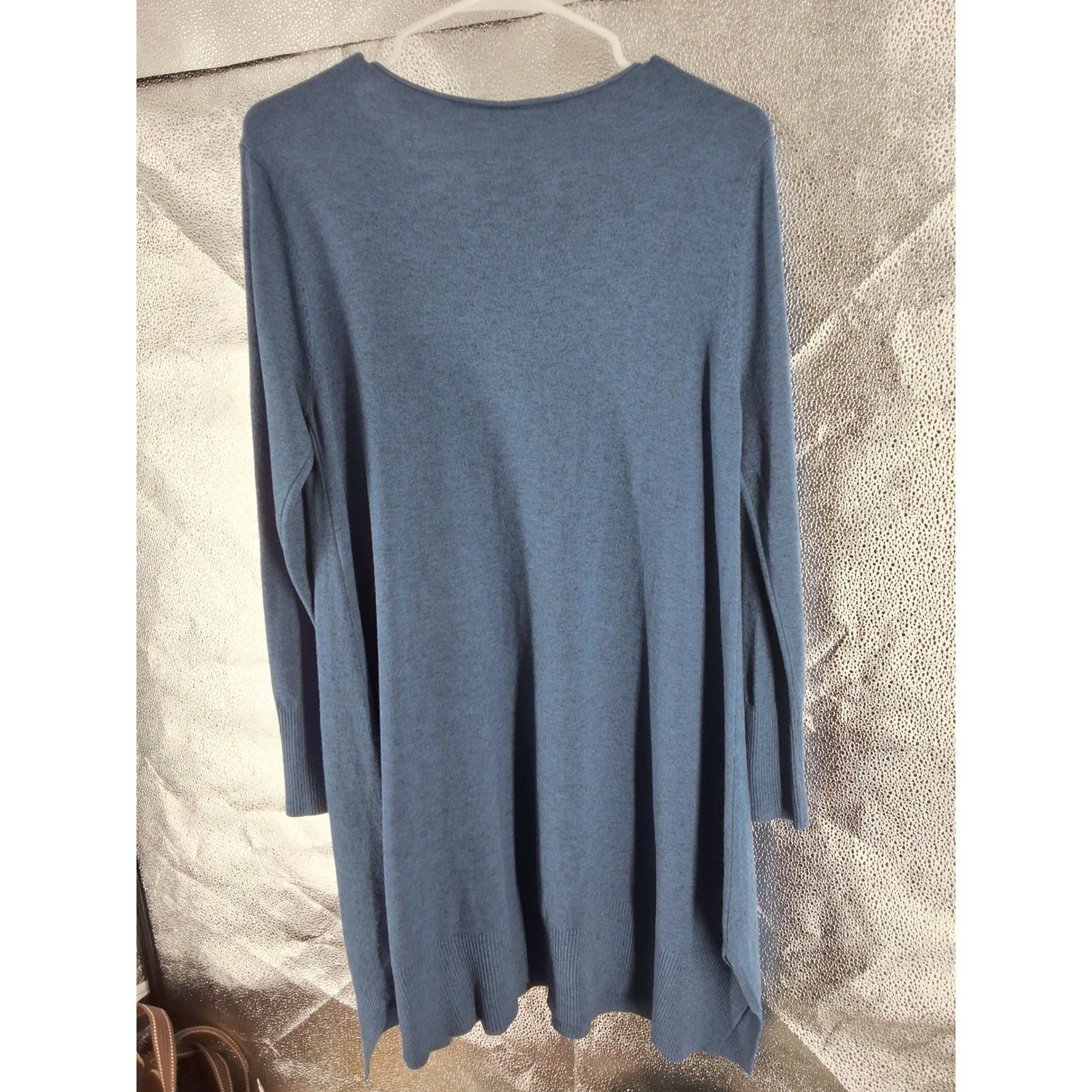Karamel Italy Blue Knit Tunic Sweater & Matching Scarf Set NWT Lagenlook Boho OS - View 7