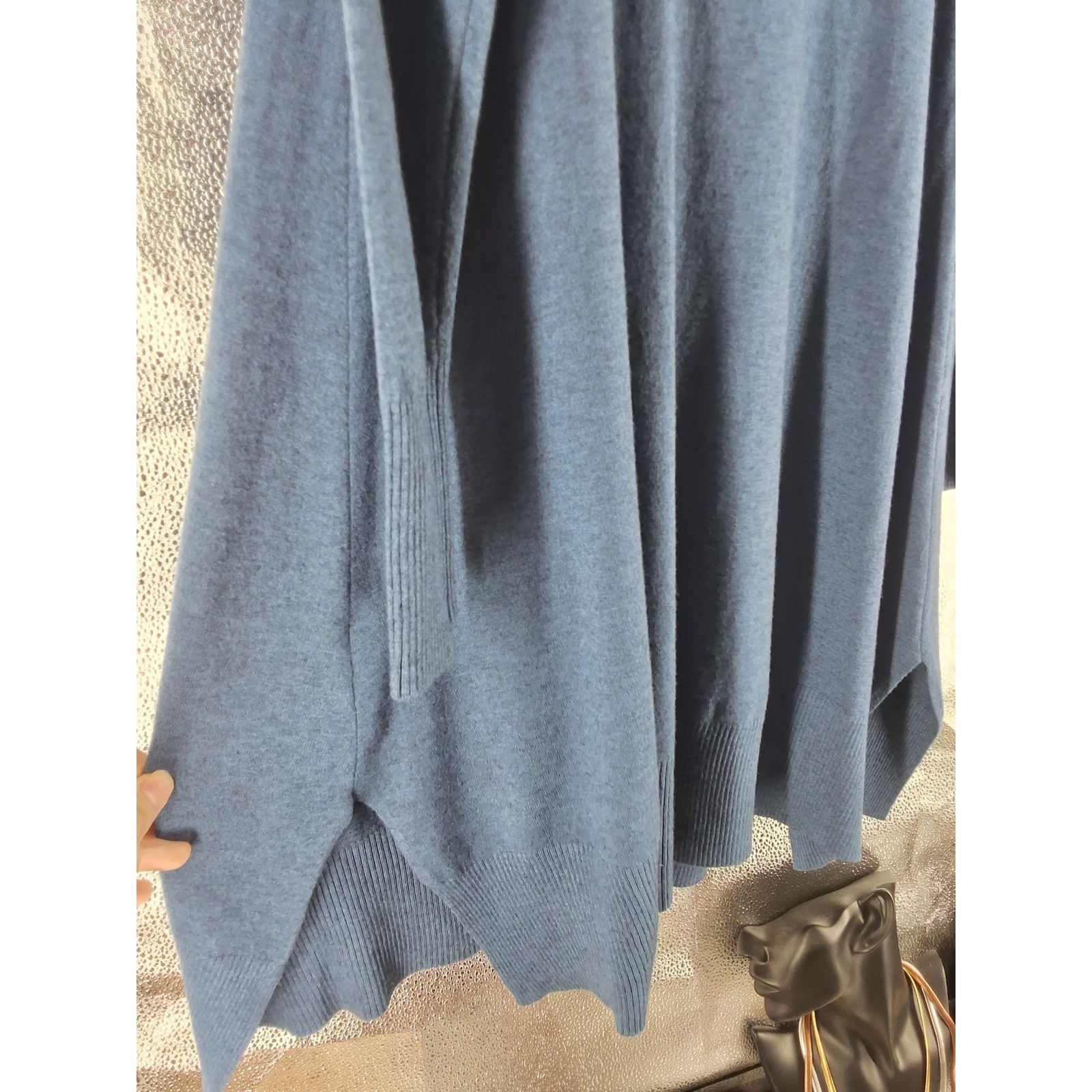 Karamel Italy Blue Knit Tunic Sweater & Matching Scarf Set NWT Lagenlook Boho OS - View 9