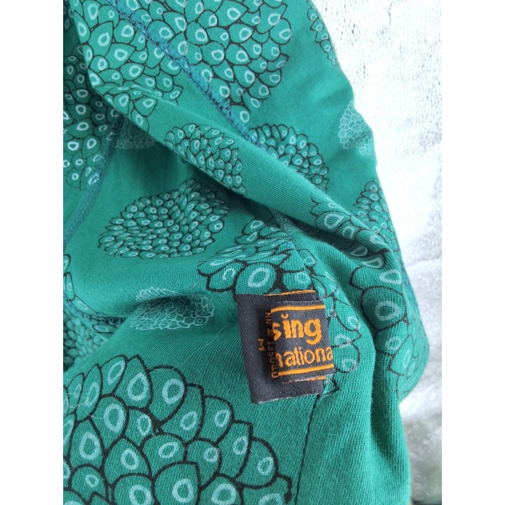 Rising International Green Boho Floral Embroidered Zip Up Cotton Jacket Womens M - View 7
