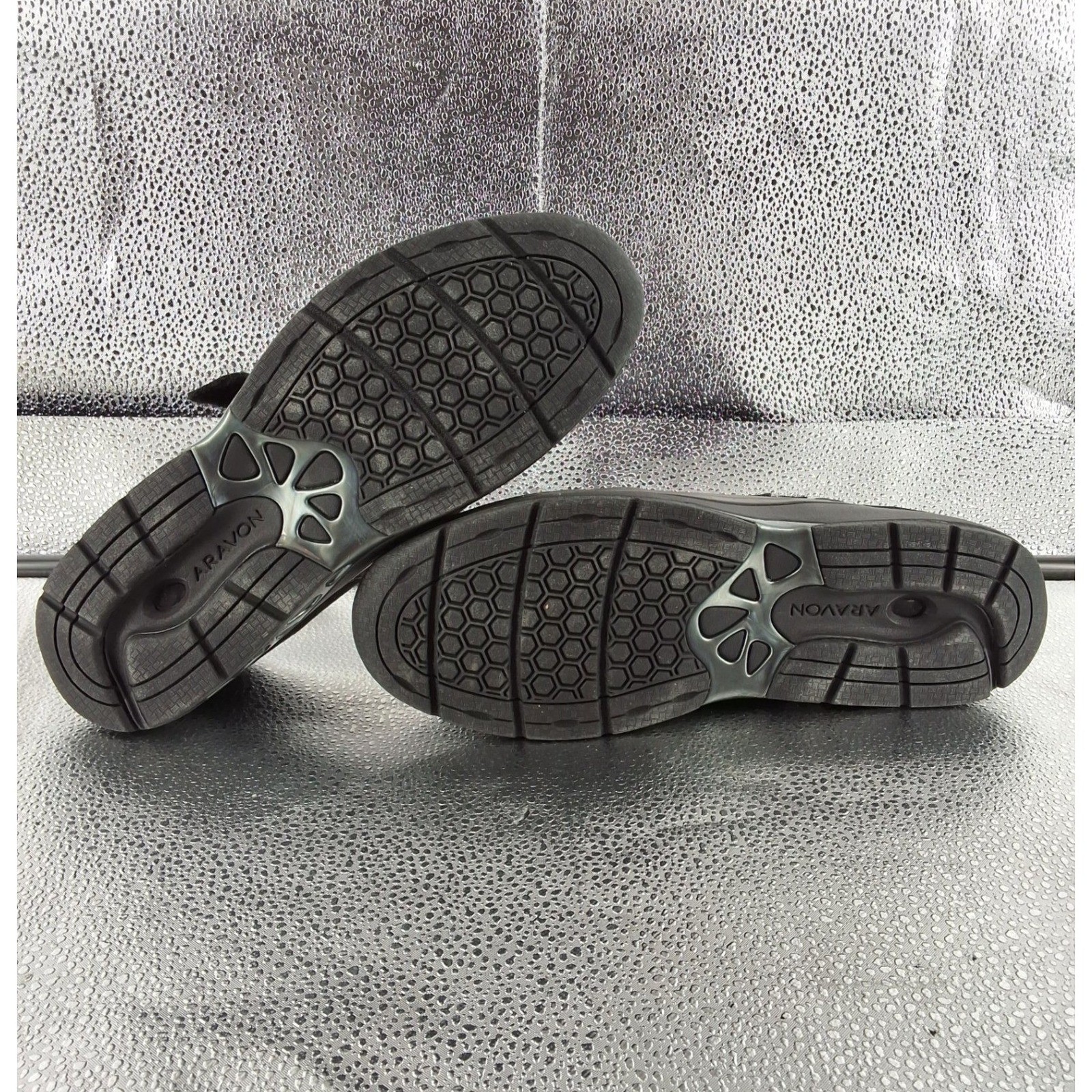 Aravon Revshow Black Leather Suede Double Strap Mary Jane Shoes Size 10 - View 6