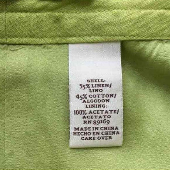 Perry Ellis Metallic Green Linen Blend Skirt Size 8 Knee Length - View 4