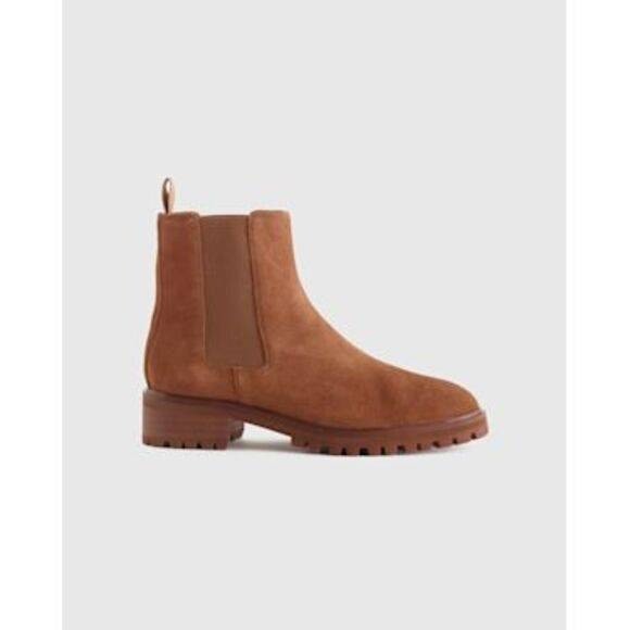 Quince Women's Suede Chelsea Boots Cinnamon Brown Size 9