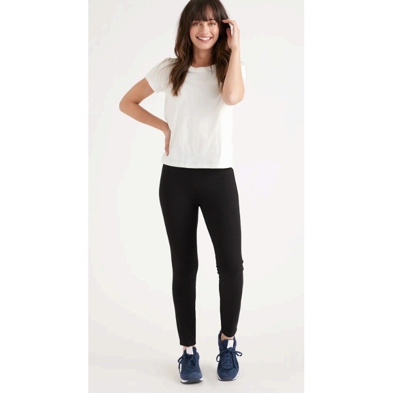 New Quince Ultra-Stretch Ponte Skinny Pant Black Tall Medium